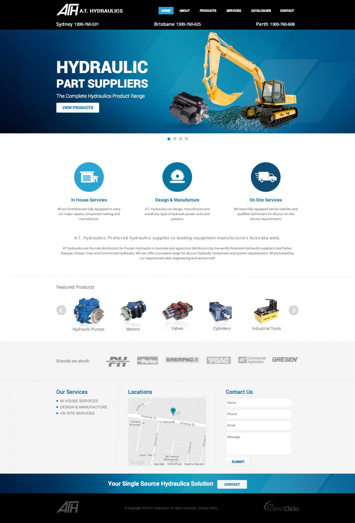AT Hydraulics - SEO & PPC Campaigns - Direct Clicks Web Design Agency